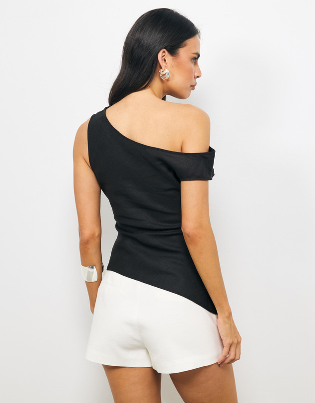 AERE - Isadora Asymmetric Draped Top