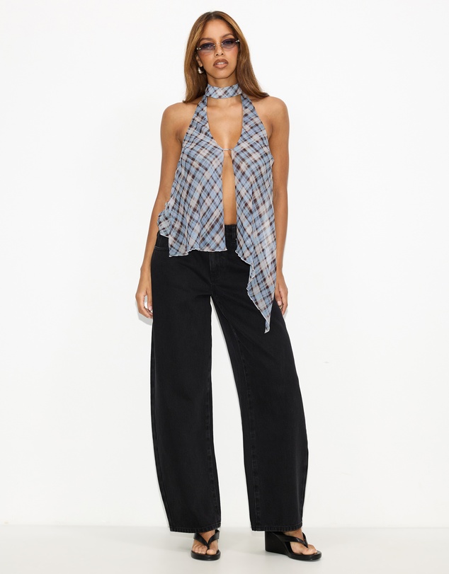 Dazie - Afloat Check Halter Top