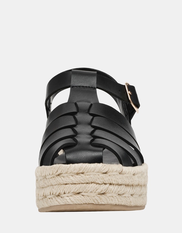 Steve Madden - Marlin Black Leather Sandals