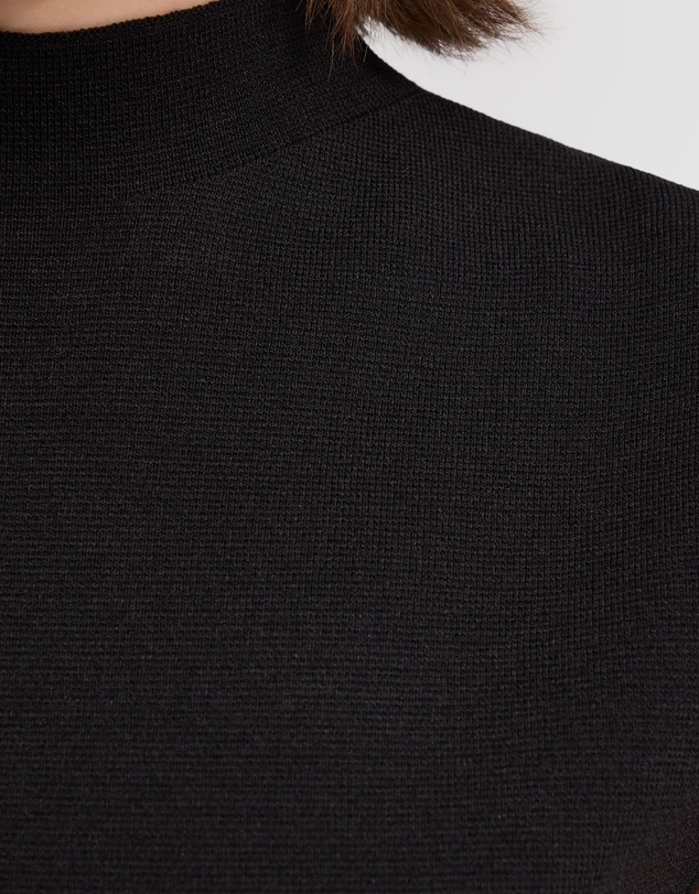 Oxford - Pepper Knitted Funnel Collar Top