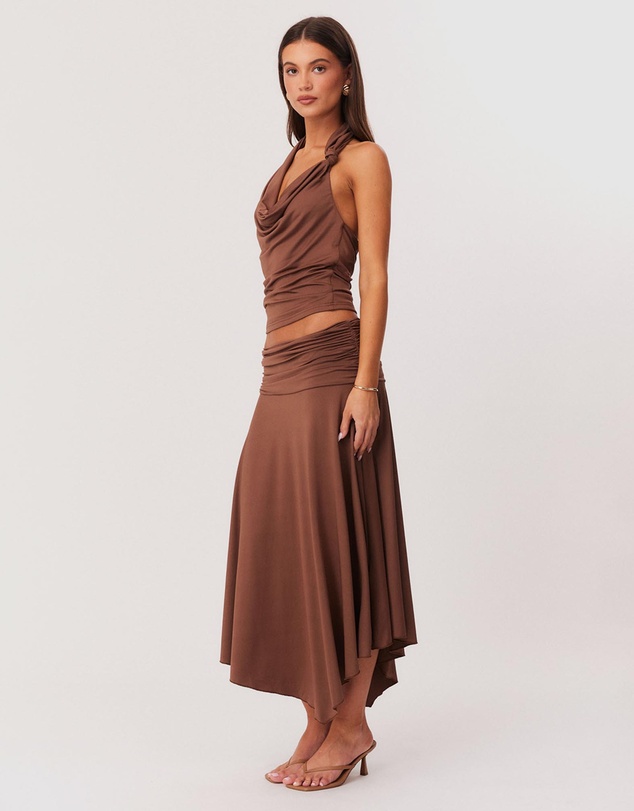 SNDYS - Tamsin Asymetrical Hem Midi Skirt