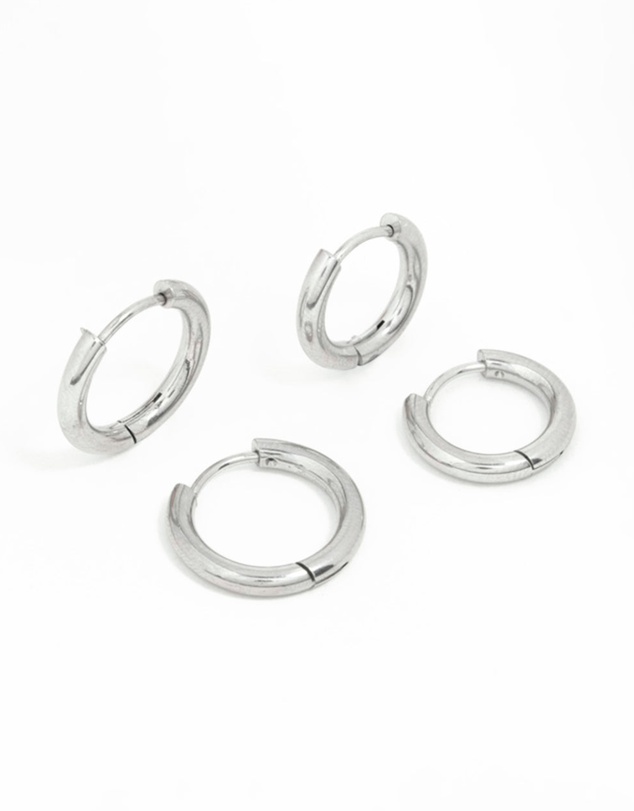 Lovisa - Surgical Steel Thick Hoop Earrings 2-Pack