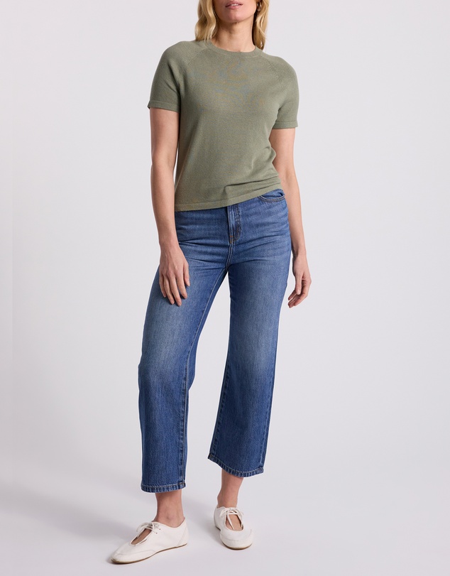 David Lawrence - Audrie Linen Blend Knit Top