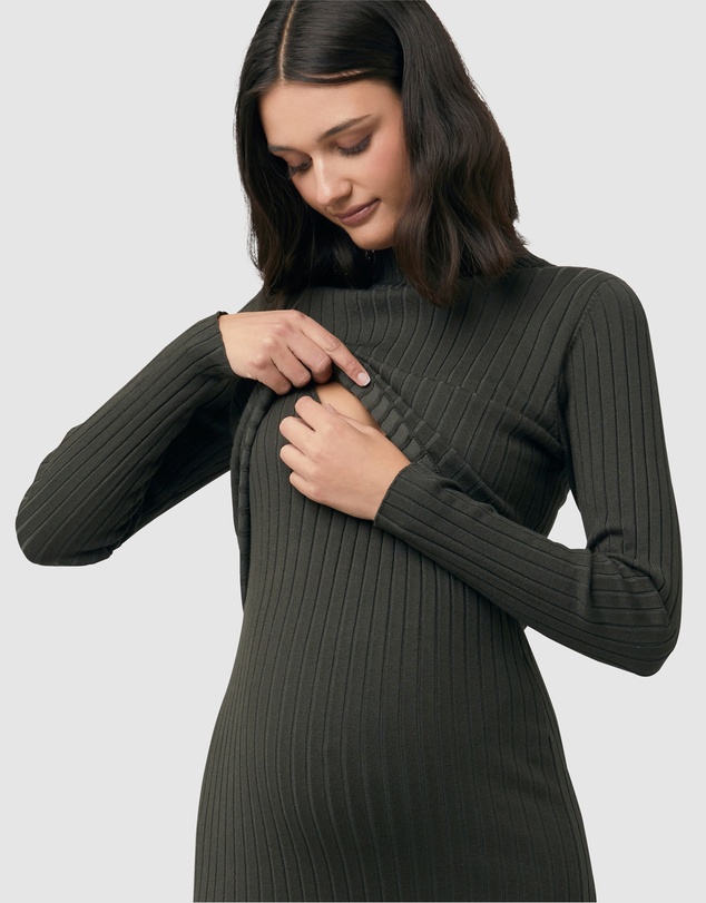 Ripe Maternity - Nella Rib Nursing Knit Dress