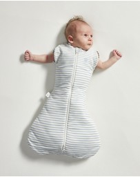 Grow Kindly - Swaddle Sleeping Bag in Dusk Blue Stripe - 2.5 TOG