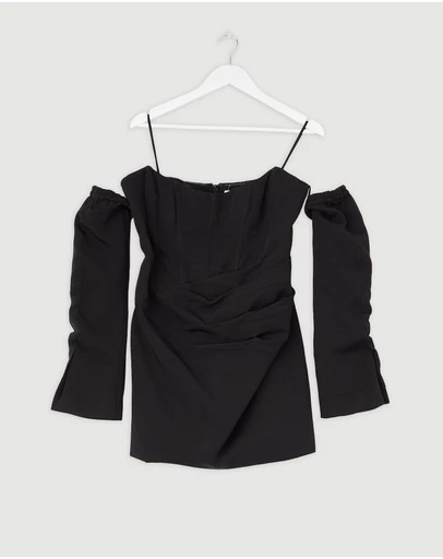 Revibe - Repaired Shona Joy Oakley Strapless Draped Mini Dress - AU 12