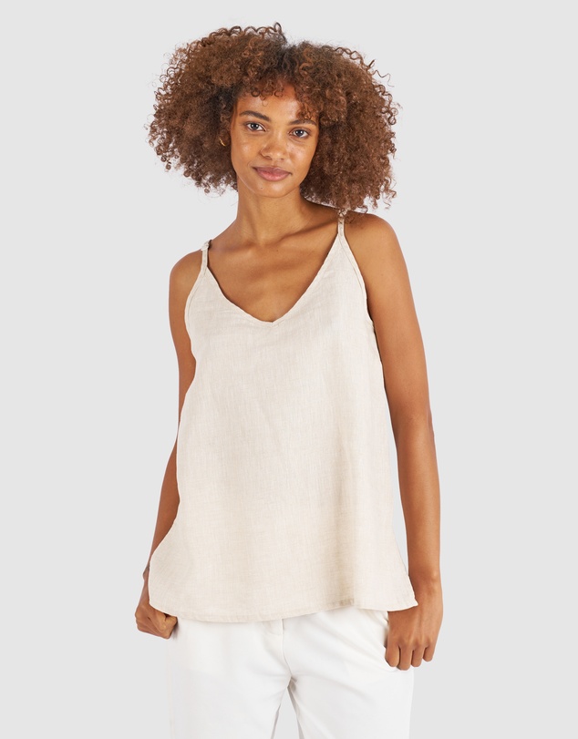 CAMIXA - CAMI-V linen Camisole Top