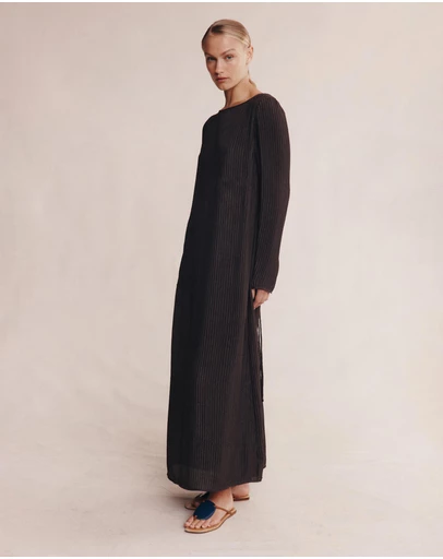 Marle - Honey Silk Pleated Dress