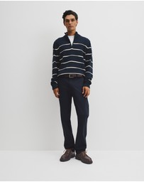 Country Road - Australian Good Earth Cotton Half Zip Stripe Knit