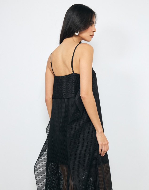 AERE - Maris Textured Drape Back Maxi Dress