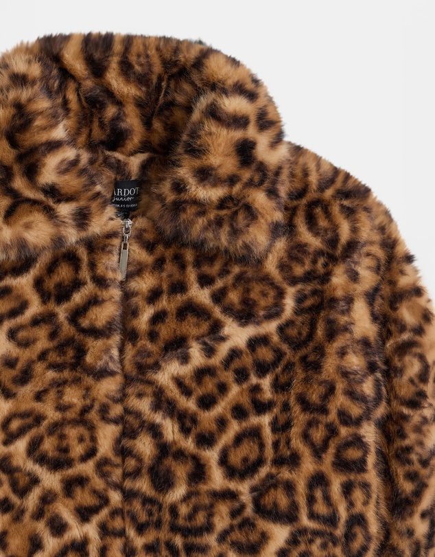 Bardot Junior - Sylvie Leopard Faux Fur Jacket - Kids-Teens
