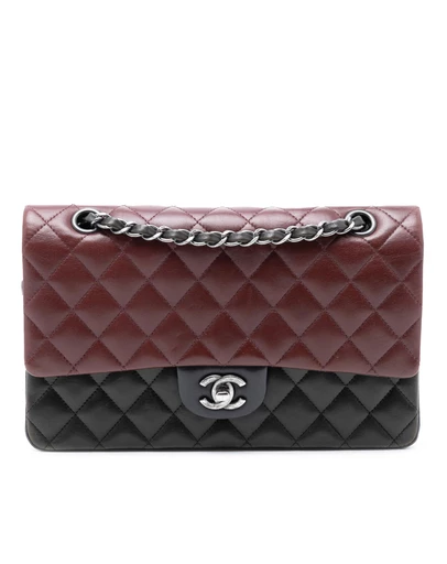 Pre-Loved by Azura Reborn - Pre-Loved Medium Classic Tricolor Lambskin Double Flap