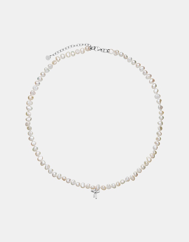 Karen Walker - Petite Bow with Pearls Necklace