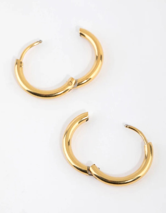 Lovisa - Gold Plated Surgical Steel Medium Huggie Hoop Earrings