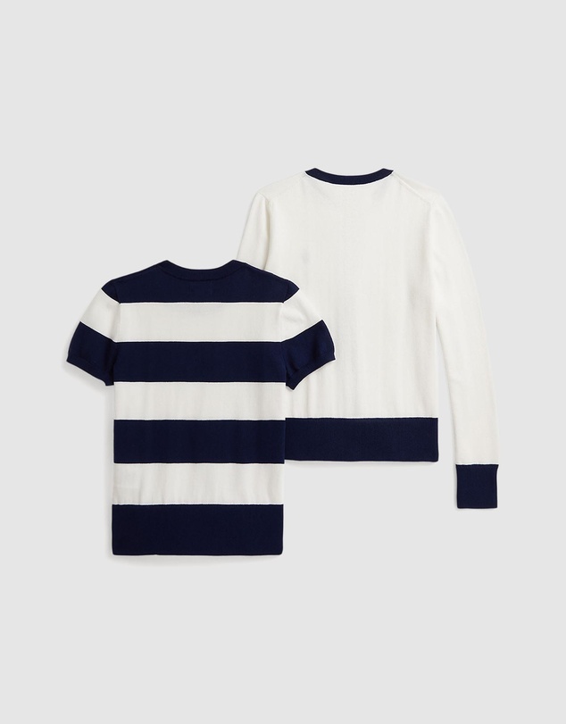 Polo Ralph Lauren - Striped Cotton Sweater & Cardigan Set - Teens
