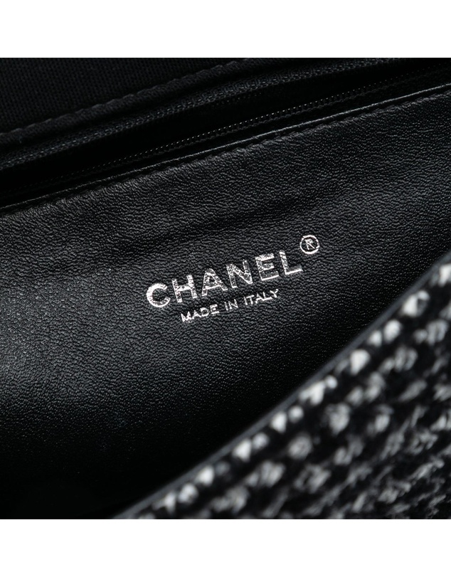 Pre-Loved by Azura Reborn - Pre-Loved Jumbo CC Quilted Jersey and Tweed Chain Flap