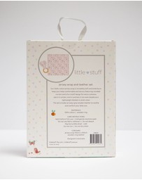 Little Stuff - Butterfly Garden Jersey Wrap With Teether Gift Set