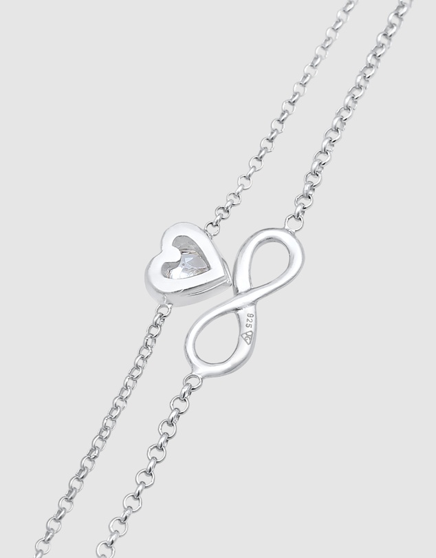 Elli Jewelry - Bracelet Zirconia Heart 925 Sterling Silver