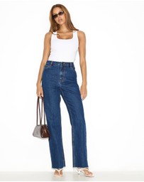 Dazie - Oslo High Waisted Straight Leg Jeans
