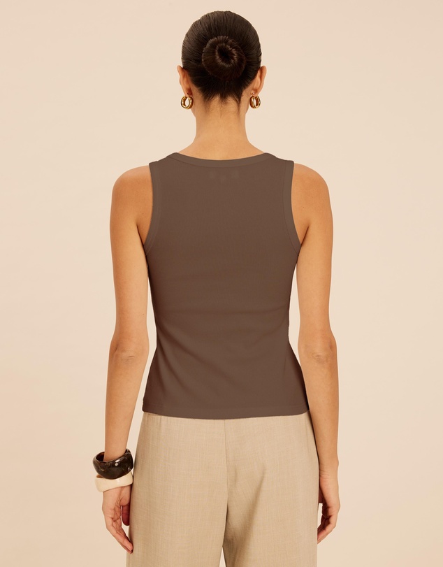 AERE - Ava Button Front Tank Top