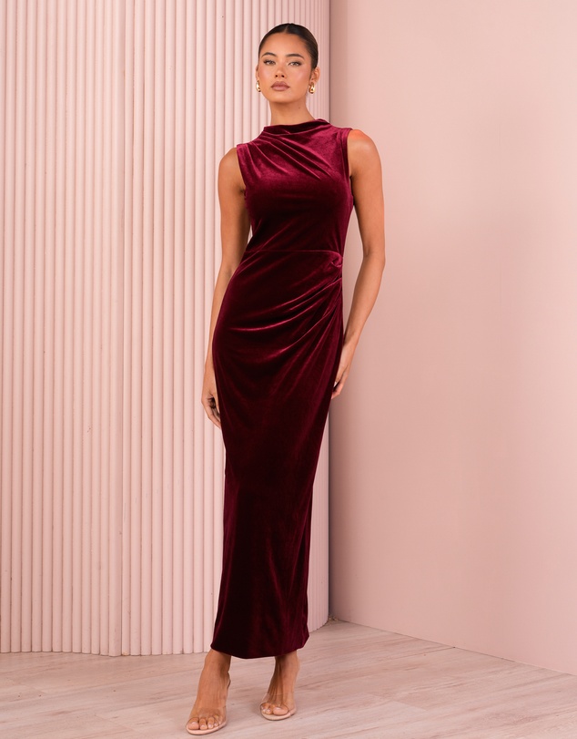 Azzurielle - Moriah High Neck Maxi Gown