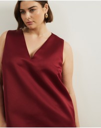 Atmos&Here Curvy - Poppy Structured Satin Mini Dress