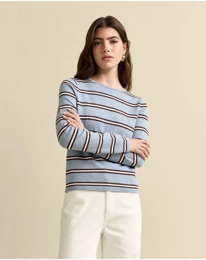 MVN - Stripe Long Sleeve Knit Top