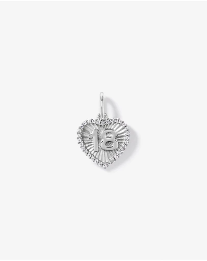 Michael Hill - 18 Sunray Heart Pendant with Cubic Zirconia in Sterling Silver