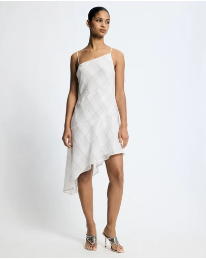 Lover - Venus Sequin Check Asymmetrical Dress