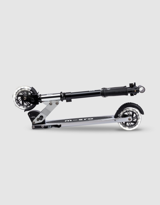 Micro Scooters - Micro Sprite Silverchrome 2 Wheel Folding Scooter with LED wheels