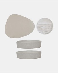 Lilly + Dash - Cat Eat and Drink Set – 2 Bowls + Lick Insert + Slate Placemat