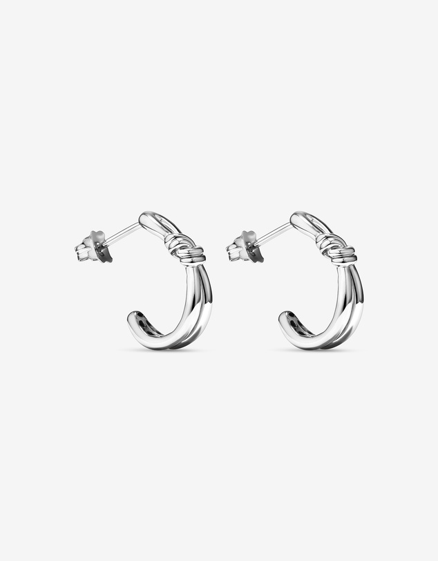 Michael Hill - Knot Half Hoop Stud Earrings in Sterling Silver
