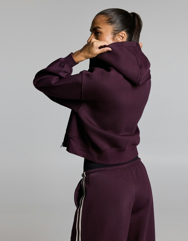 Rockwear - Cosy Fleece Cropped Zip Through Hoodie
