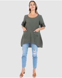 CAMIXA - Federica Linen Tunic Top
