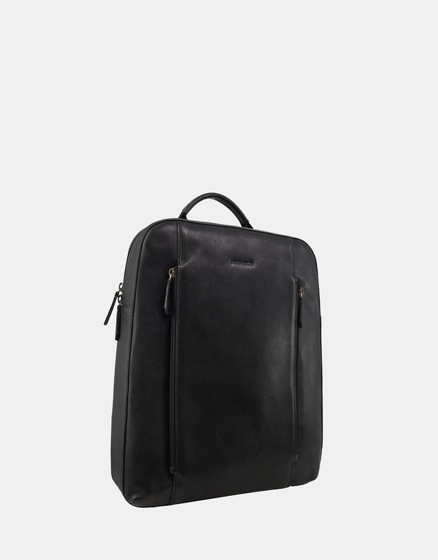 Pierre Cardin - Pierre Cardin Men's Leather Functional Business/Laptop Backpack