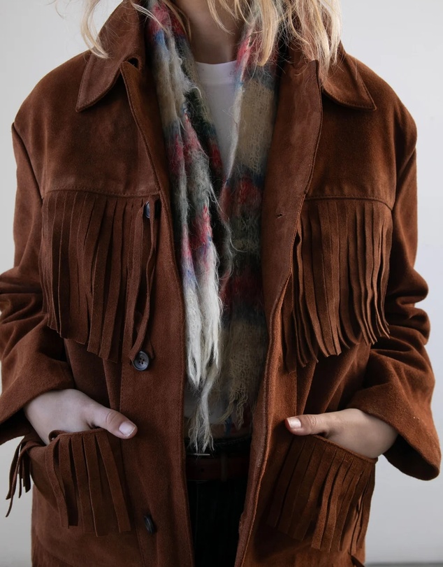 Found - Western Suede Fringe Jacket
