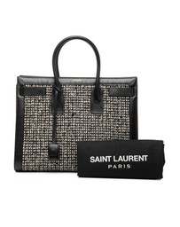 Pre-Loved by Azura Reborn - Pre-Loved Small Tweed Houndstooth Sac De Jour Satchel