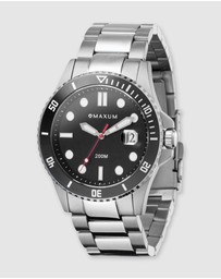 Maxum - Prince Black Dial & Silver Tone Case & Bracelet