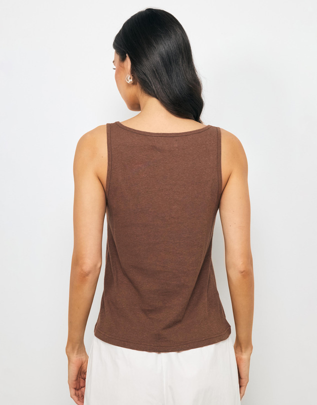AERE - Linen Blend Scoop Tank