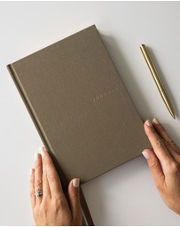 Bespoke Letterpress - Linen Bound Journal - Saltmarsh Green (Bullet Journal)