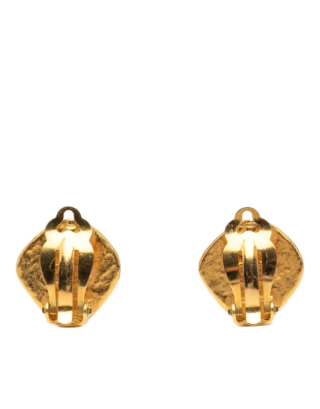Pre-Loved by Azura Reborn - Pre-Loved CC Gold Plated Diamond Shape Clip on Earrings