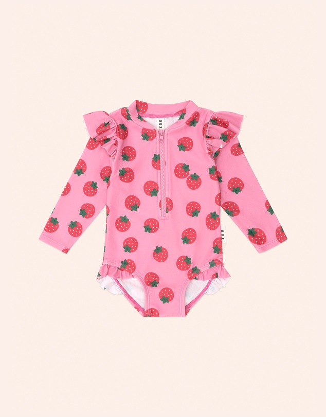 Huxbaby - Strawberry Fields Forever Frill Swimsuit - Babies-Kids