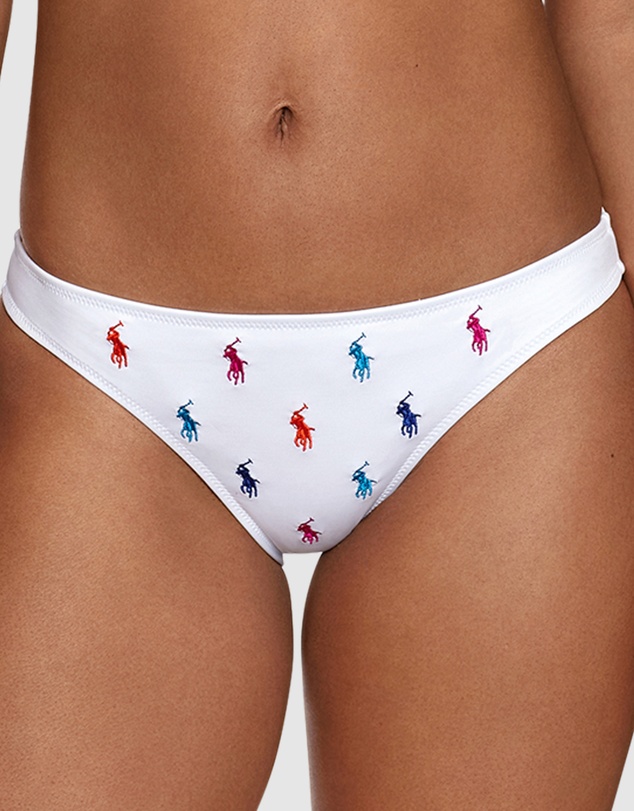 Polo Ralph Lauren - Logo Icons Devin Embroidered Low Rise Hipster Bikini Bottom