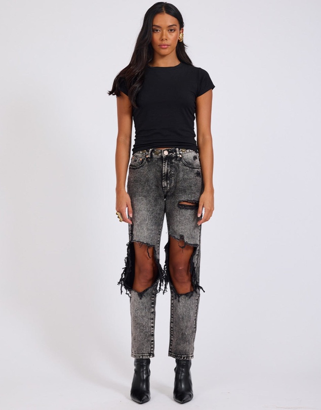 ONE TEASPOON - Rodeo Grey High Waist Awesome Baggies Denim Jeans