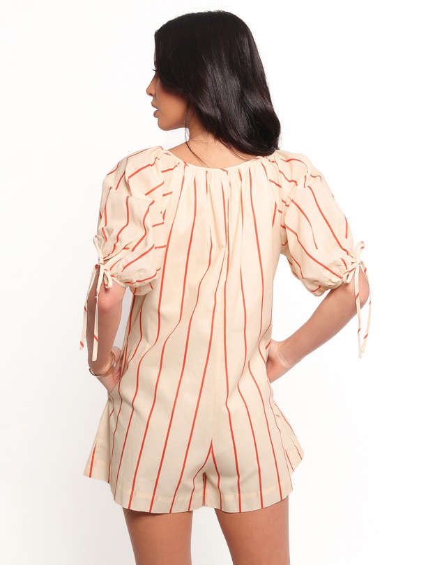 Petal & Pup - Carina Striped Playsuit - Red Stripe