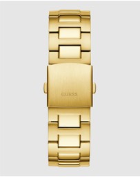GUESS - Gold-Tone Multi-function Men's Watch with 46mm Champagne Dial