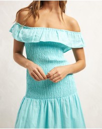 AERE - Frill Shirred Midi Dress