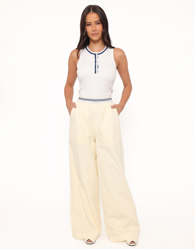 Petal & Pup - Adam Wide Leg Pant - Pale Yellow