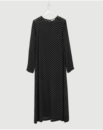 Revibe - Repaired AERE Cora Polka Dot Long Sleeve Dress - AU 14