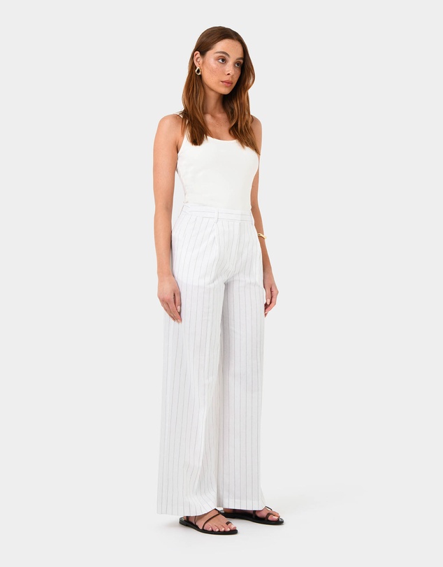 Forcast - Ria Stripe Cotton Blend Pants
